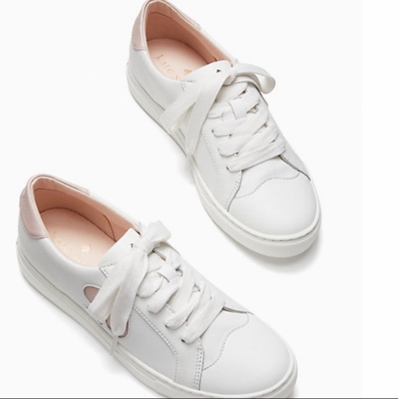 Kate Spade Fez White Pink Napa Leather 